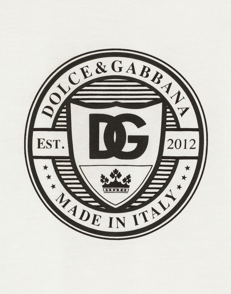 Dolce & Gabbana Jersey T-shirt with DG logo White L4JTHVG7NXE