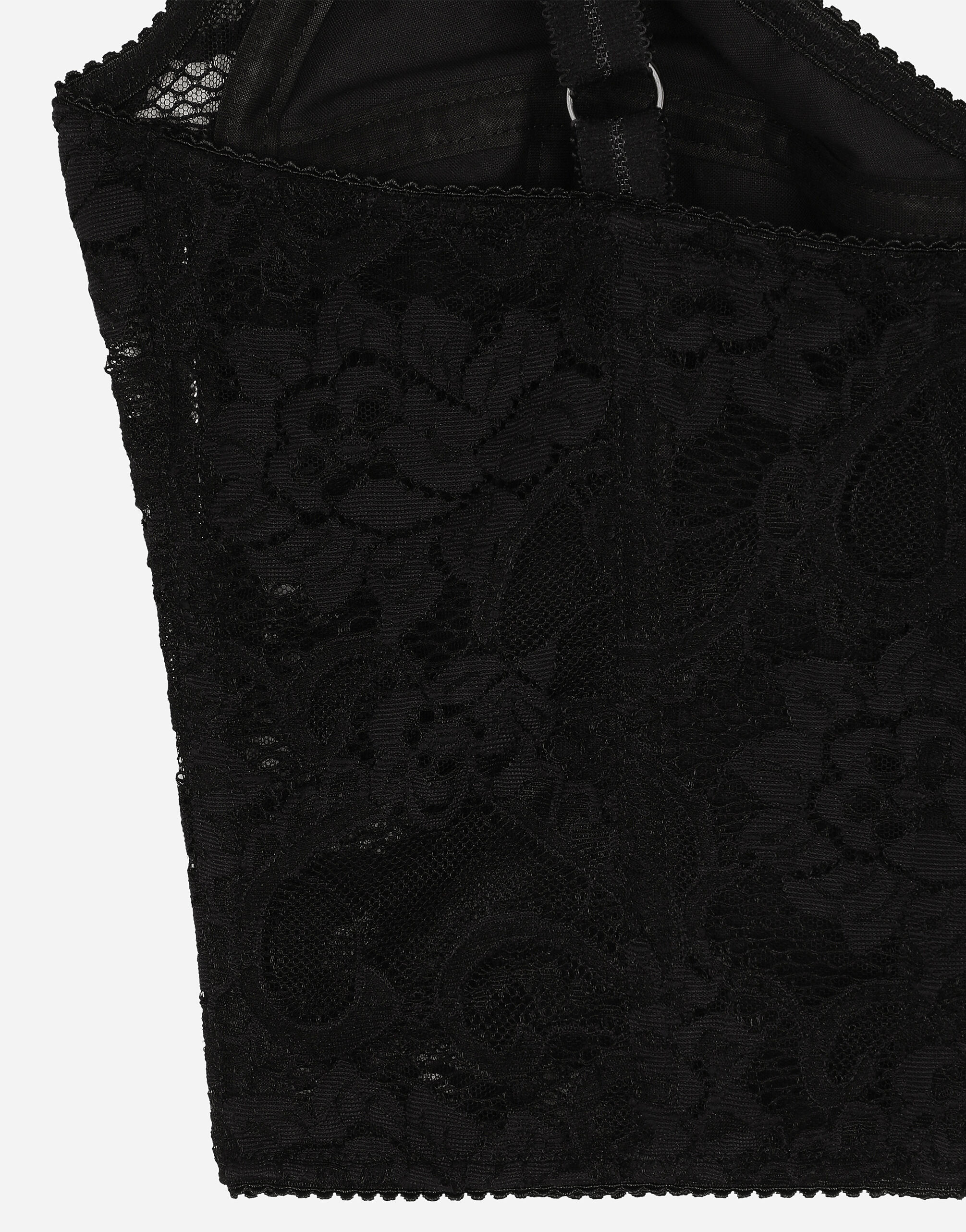 ブラックのウィメンズ レース&サテン ビスチェ トップ | Dolce&Gabbana®