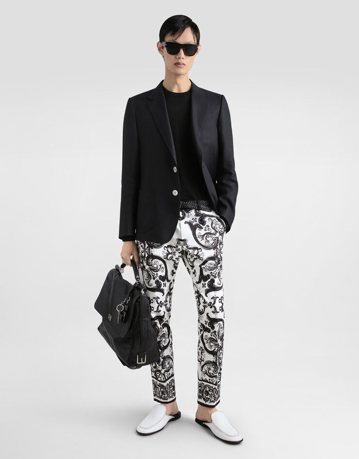 Dolce & Gabbana Pull ras-de-cou en soie Noir GXX02ZJBSLV