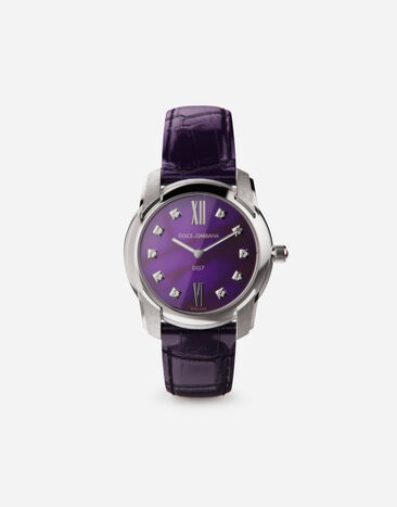 Dolce & Gabbana DG7 watch in steel with sugilite and diamonds Gold WWLB1GWMIX1