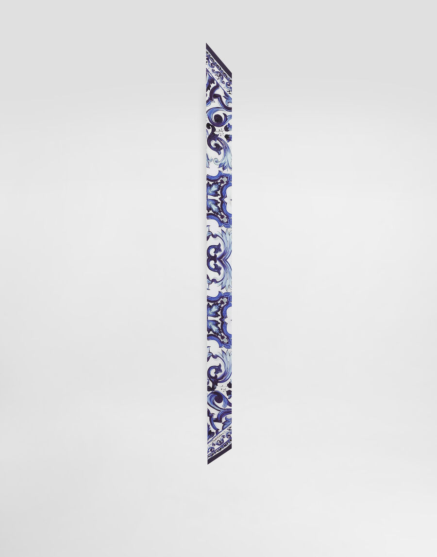 Majolica-print silk twill bandeau