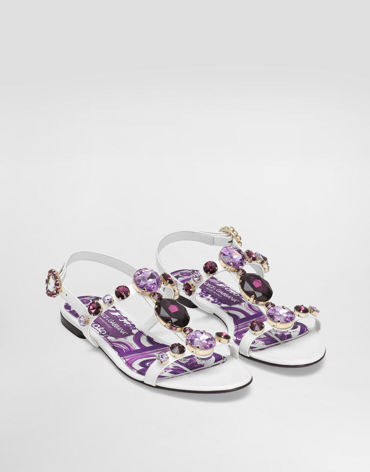 Dolce & Gabbana Flip-flops with jewel embroidery Multicolor CQ0601AT848