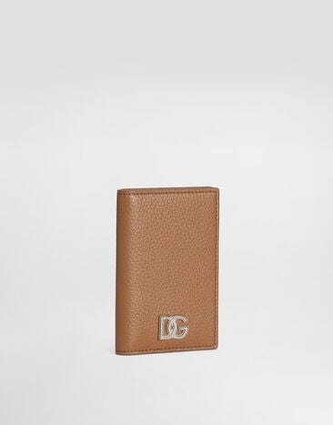 Dolce & Gabbana Card holder in calfskin with logo Beige BP3323A0370