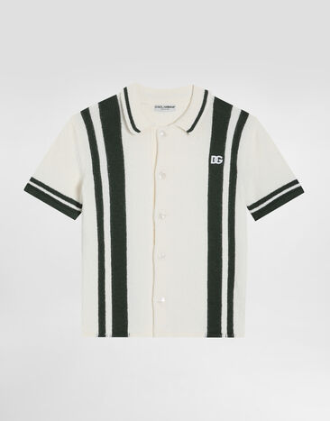 Dolce & Gabbana Knitted shirt with intarsia Multicolor L4KWG9JGMFD