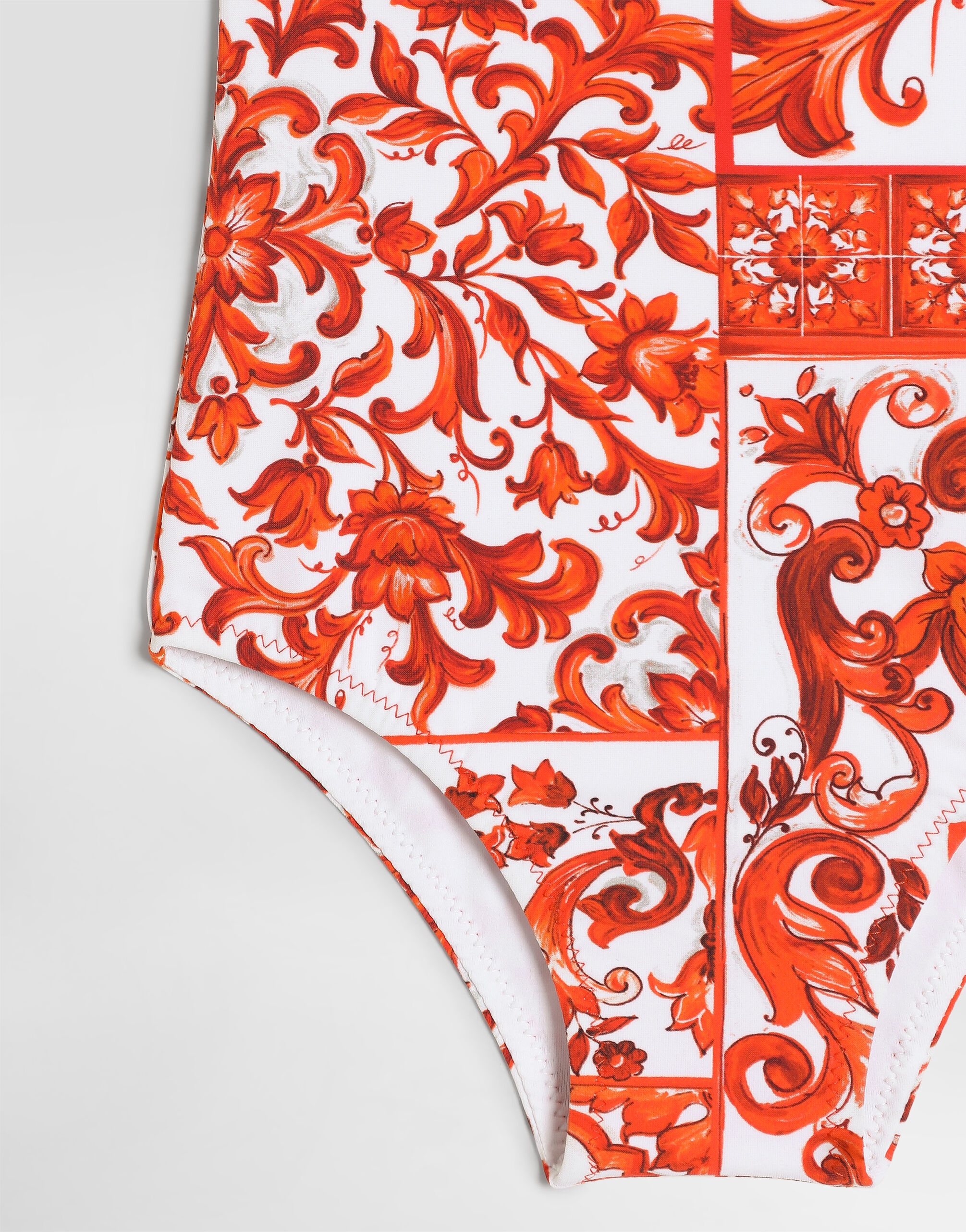 Majolica-print one-piece swimsuit