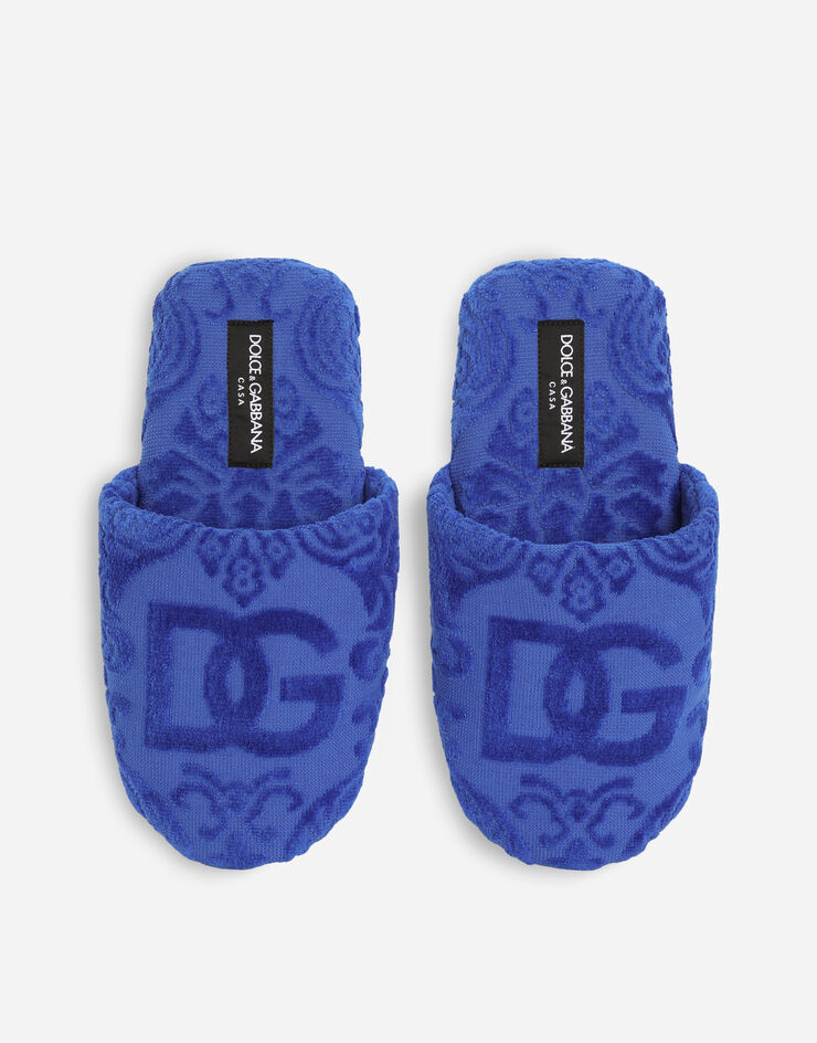 Dolce & Gabbana Frotteepantoffel aus Baumwolljacquard Mehrfarbig TCF014TCAGM