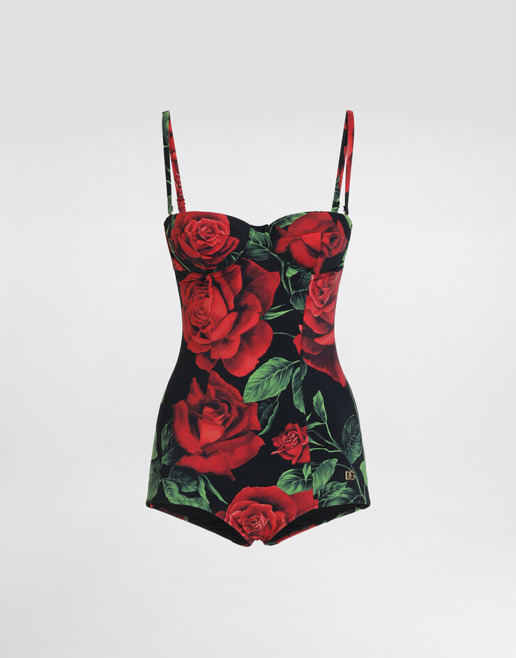 Dolce & Gabbana Rose-print balconette one-piece swimsuit Dolce & Gabbana Rose-print balconette one-piece swimsuit Multicolor O9A13JON0FR