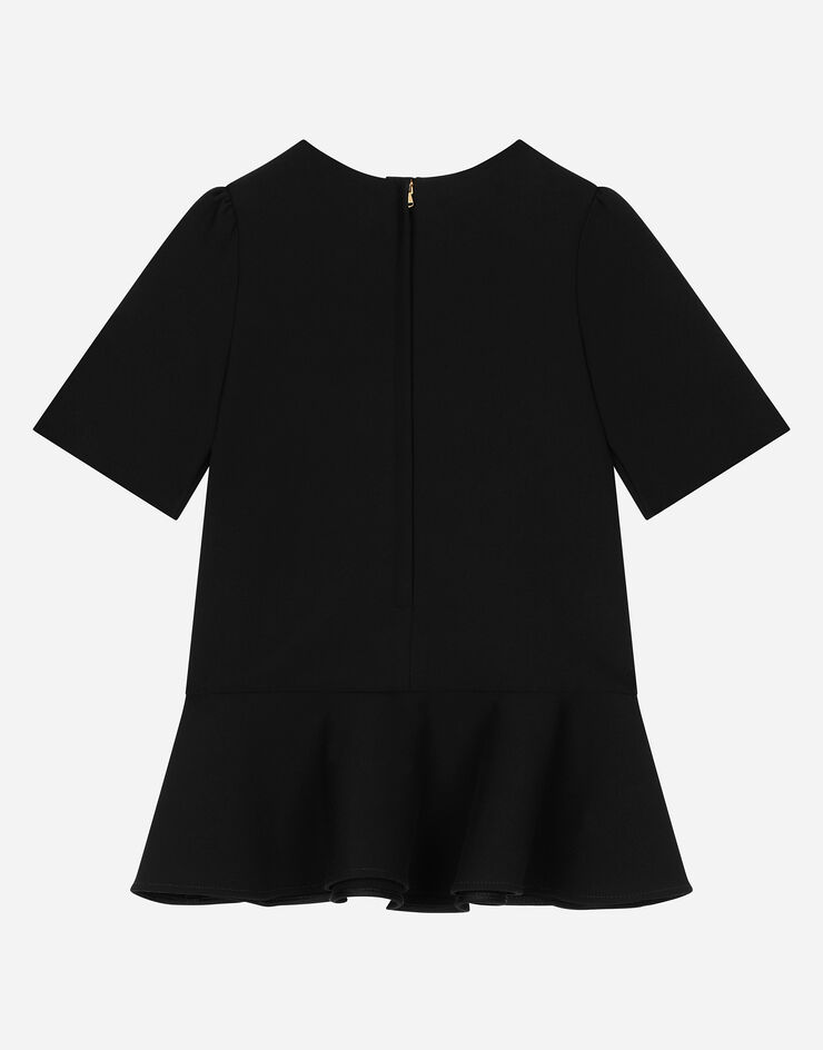 Dolce & Gabbana Robe en cady avec boutons à logo Noir L53DX3FURMM