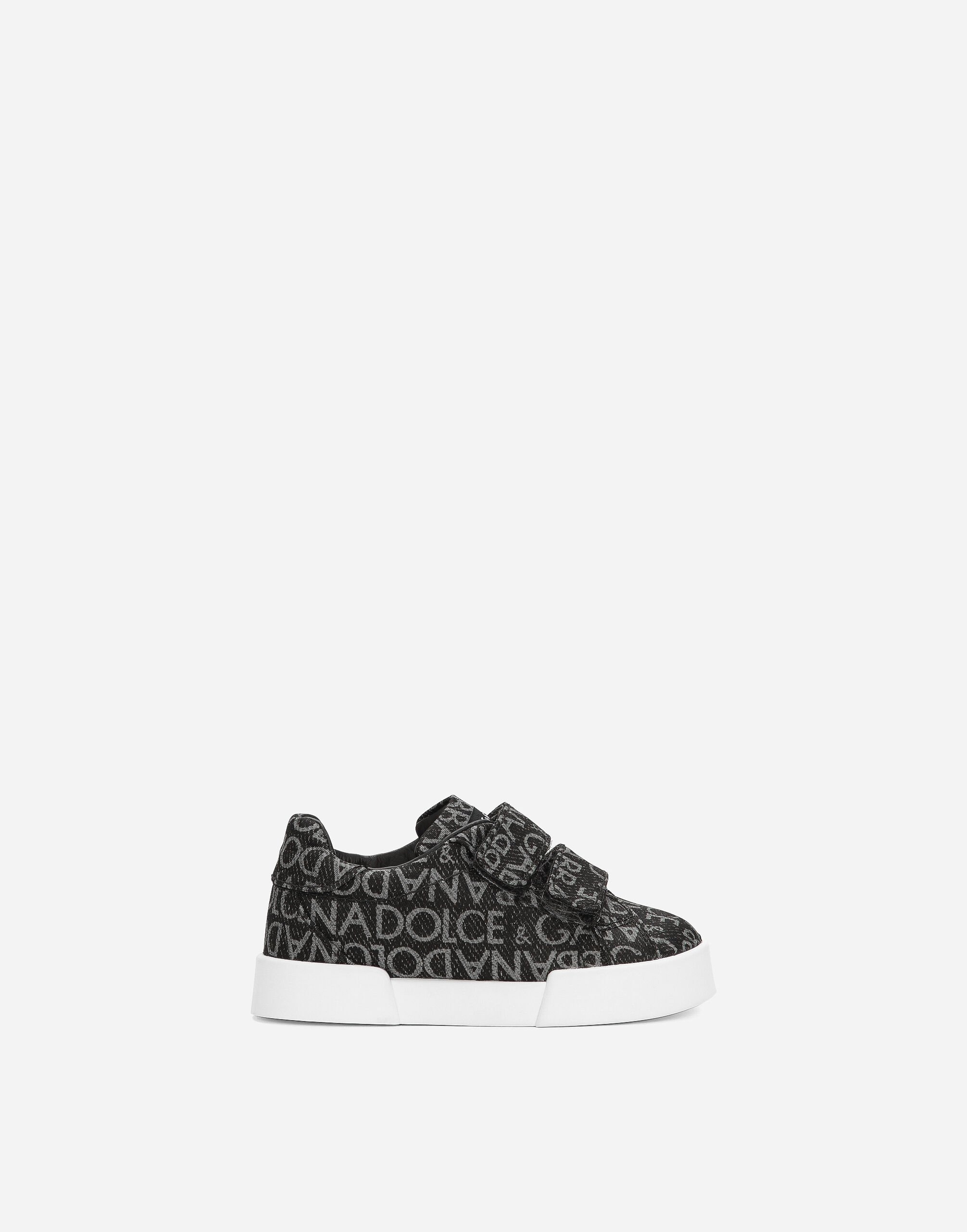 Dolce & Gabbana Coated jacquard Portofino sneakers Black DL0029A1328