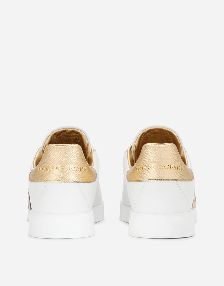 Dolce & Gabbana Portofino DG 徽标装饰小牛皮运动鞋 白 CK1545AD780