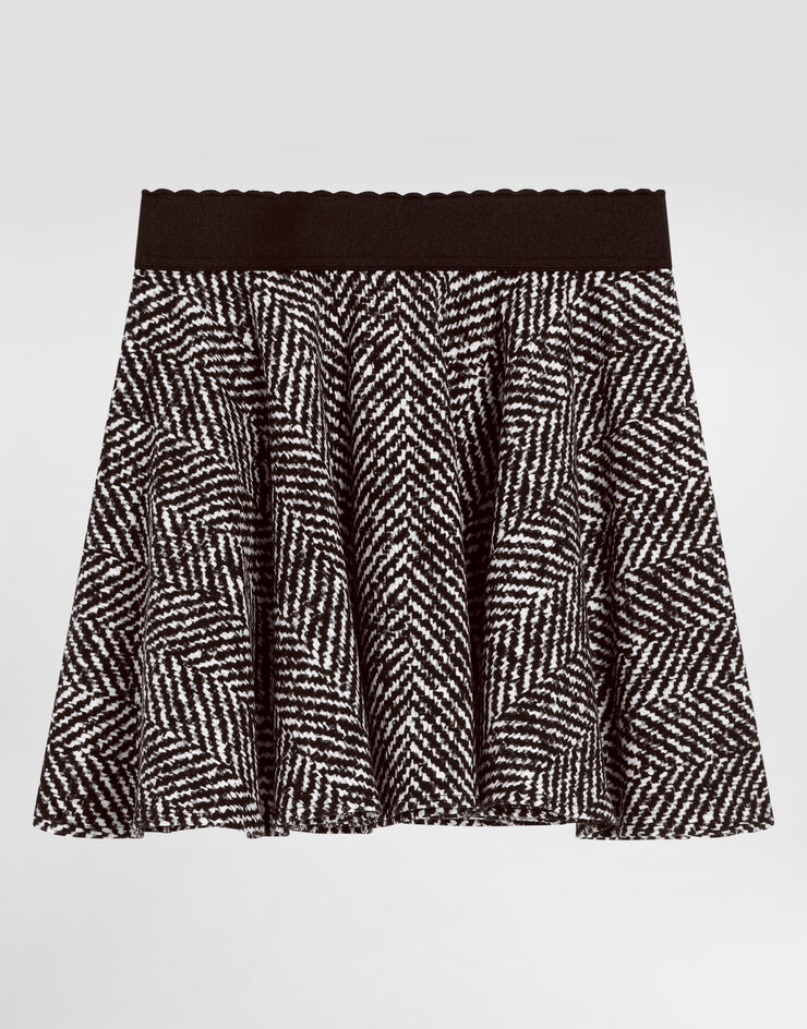 Dolce & Gabbana Interlock skirt with chevron print Multicolor L54I67FSGDZ