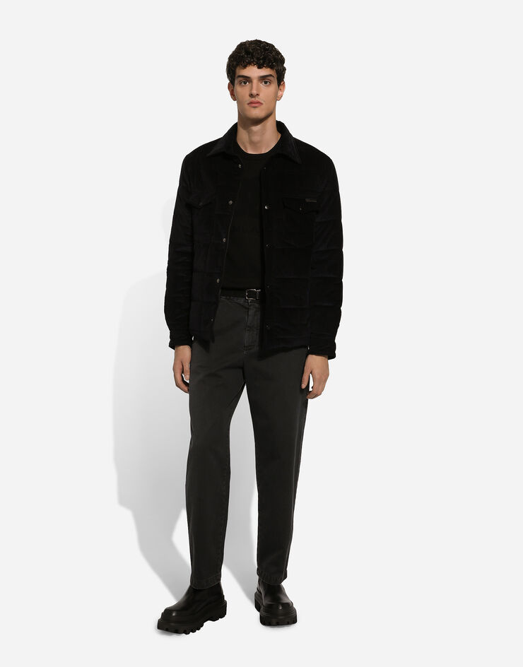 Dolce & Gabbana Pull ras de cou en laine à logo DG Noir GXX01TJCVYO