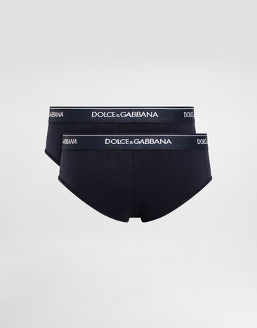 Dolce & Gabbana حزمة من اثنين سروال بكيني براندو من قطن مرن أزرق M9C05JFUGIW