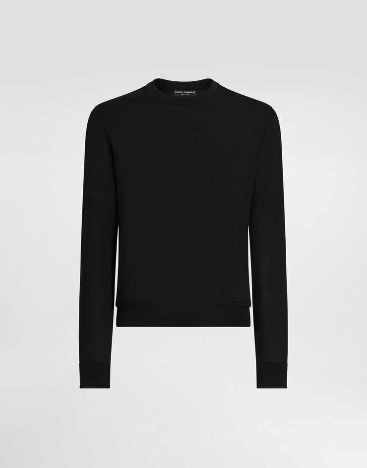 Dolce & Gabbana Pull ras-de-cou en soie Noir GXX02ZJBSLV