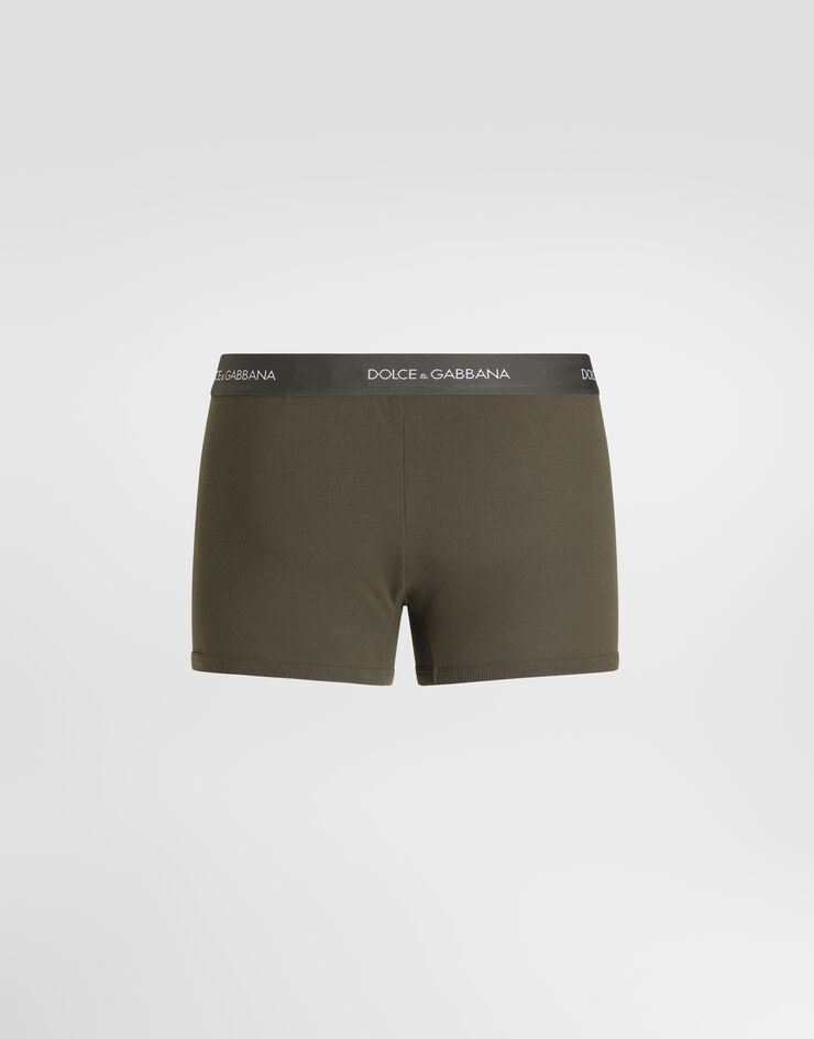 Dolce & Gabbana Ribbed cotton boxer shorts Green M4C13JONN96