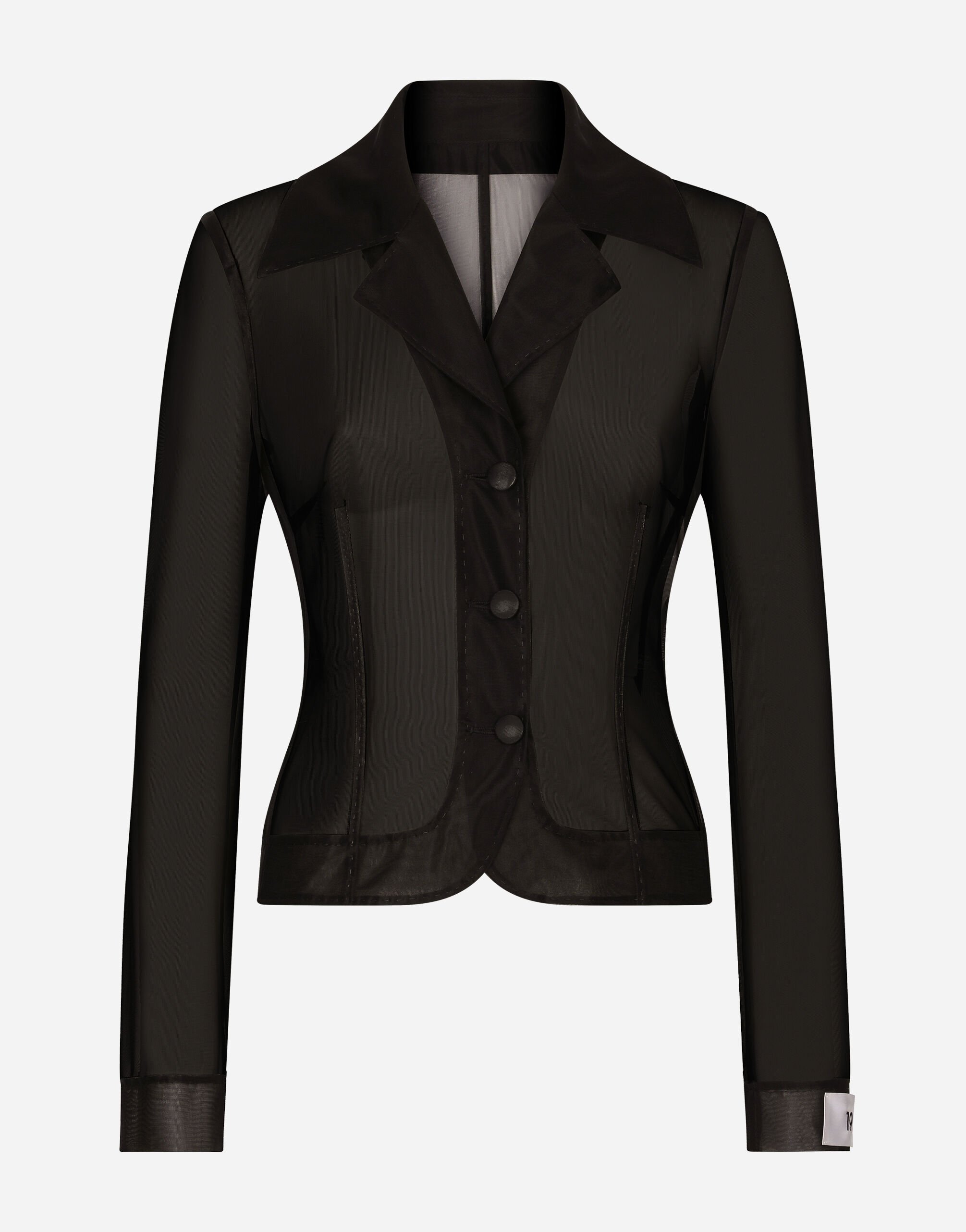 Dolce&Gabbana Single-breasted marquisette Dolce jacket Black FTCTFTFUSOP