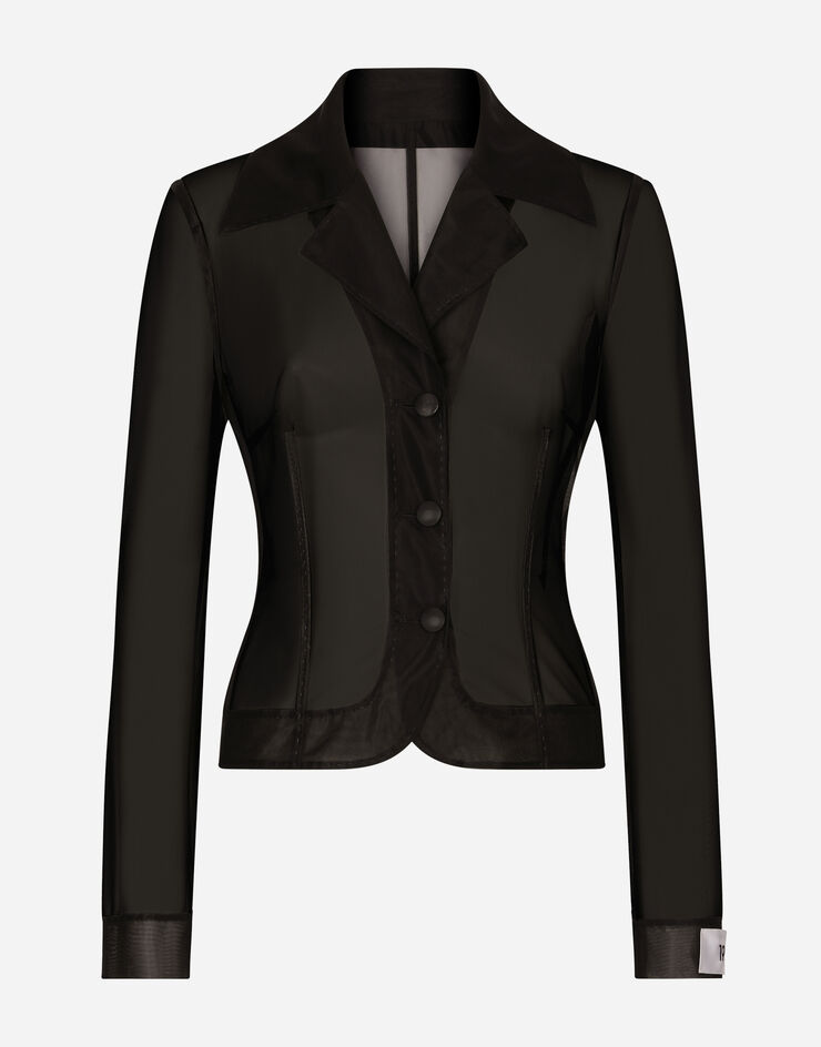 Dolce&Gabbana Single-breasted marquisette Dolce jacket Black F26R2TOUADW