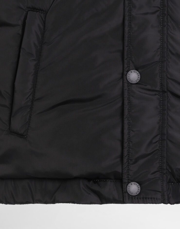 Dolce & Gabbana Canvas jacket with detachable hood Multicolor L42B91FUS22