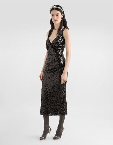 Dolce & Gabbana Dress with sequins Black F6H7MTHLMZM