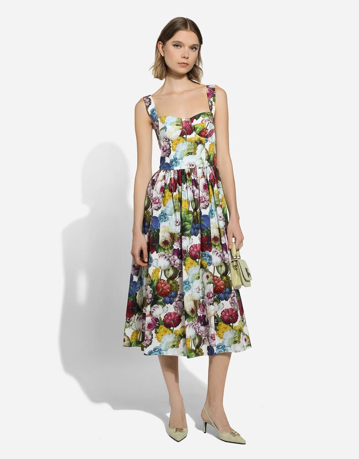 Dolce & Gabbana Платье-бюстье с принтом ночных цветов принт F6ZT1THS5Q2