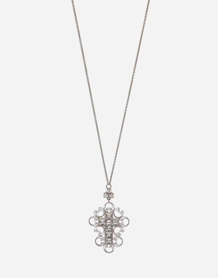 Dolce & Gabbana Pendentif baroque en or blanc avec diamants Or Blanc WAKB4GWDIWH