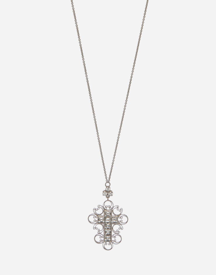 Dolce & Gabbana Barocco pendant in white gold with diamonds White Gold WAKB4GWDIWH