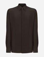Dolce & Gabbana Silk Martini-fit shirt with shirt front Print G5IX8THS5QQ
