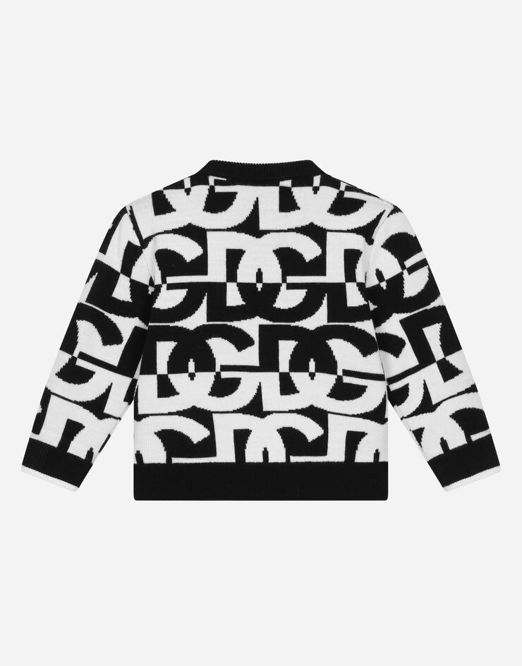 Dolce & Gabbana Round-neck sweater with jacquard DG logo Multicolor L1KWC5JBVT5