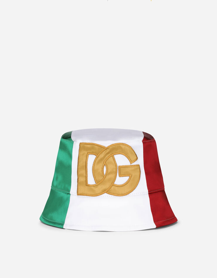 Dolce & Gabbana Satin bucket hat with DG logo Multicolor GH701ZGEZ97