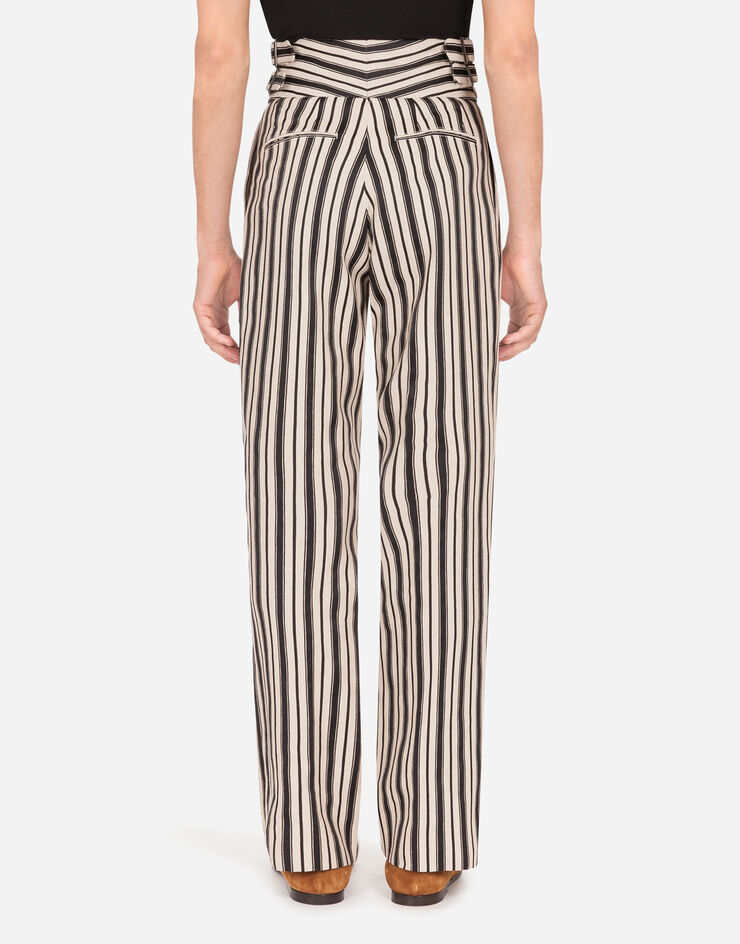 Dolce & Gabbana STRIPED PRINT COTTON PANTS MULTICOLOR GW8VHTFBMEP