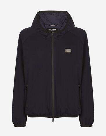 Dolce & Gabbana Jersey jacket with hood Blue G9AOETGH459