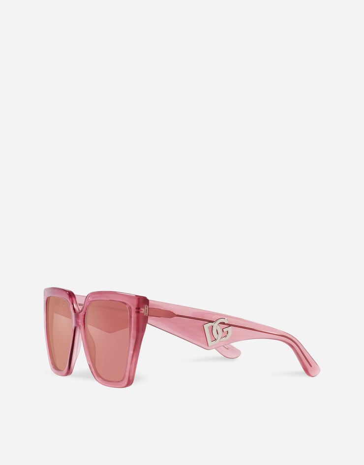 Dolce & Gabbana نظارة DG شمسية متقاطعة وردي VG443BVP5A4