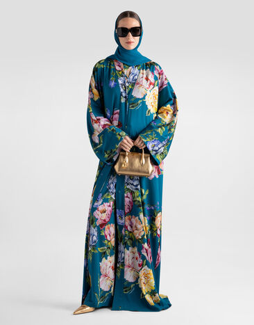 Dolce & Gabbana Peony-print charmeuse top Multicolor I7S22WFSA8R