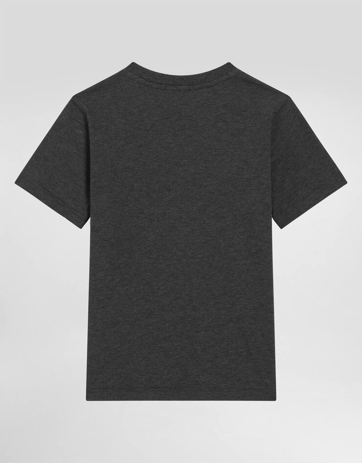 Dolce & Gabbana Jersey t-shirt with heraldic DG patch Grey L4JTHUG7PKP