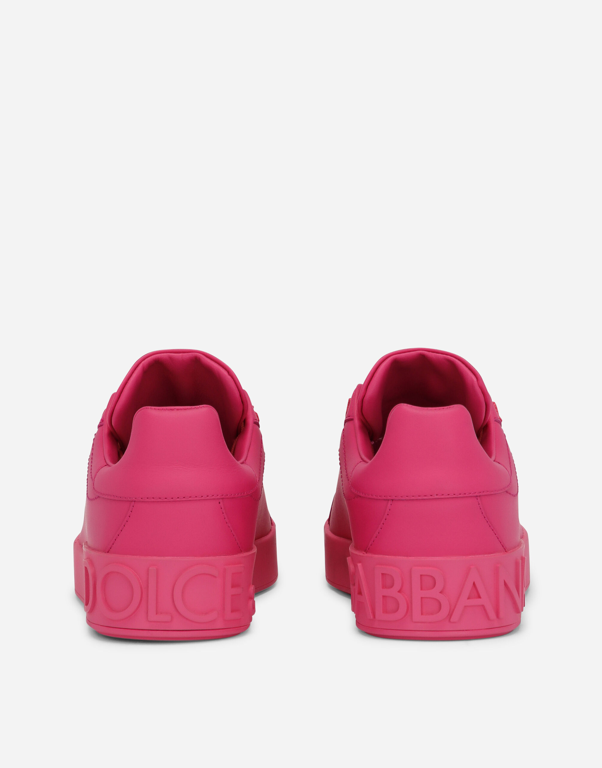 Calfskin Portofino sneakers in Pink for Women Dolce Gabbana
