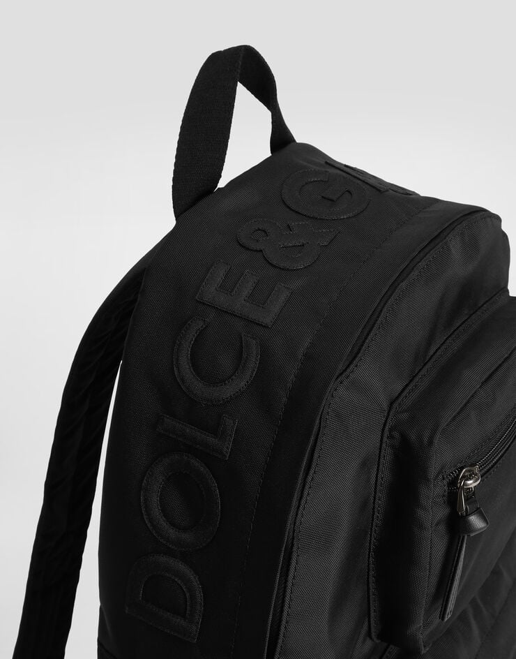 Dolce & Gabbana Nylon backpack with embroidery Black EM0123AN263