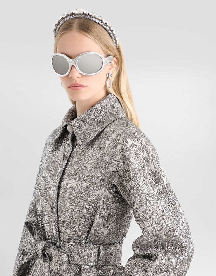 Dolce & Gabbana Gabardina de tejido jacquard floral lamé Silver F0W3LZFJZAL