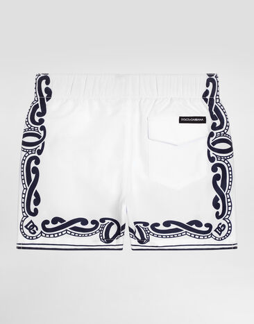 Dolce & Gabbana Fabric swim trunks with bandanna print Print L1J818ON04N