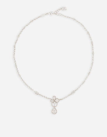 Dolce & Gabbana Easy Diamond necklace in white gold 18kt and diamonds pavé Gold WNND2GWYEDI