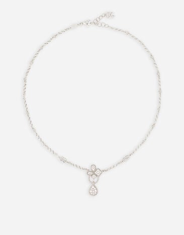 Dolce & Gabbana Easy Diamond necklace in white gold 18kt and diamonds pavé Yellow Gold WRLD1GWDWYE