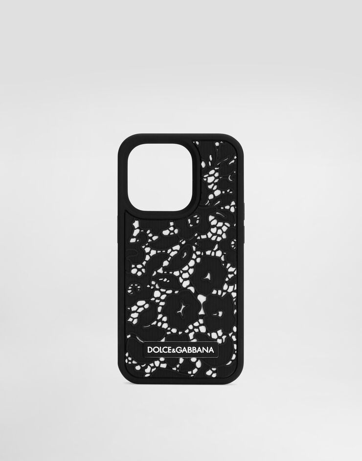 Dolce&Gabbana Coque pour iPhone 14 Pro en caoutchouc motif dentelle Multicolore BI3251AO700