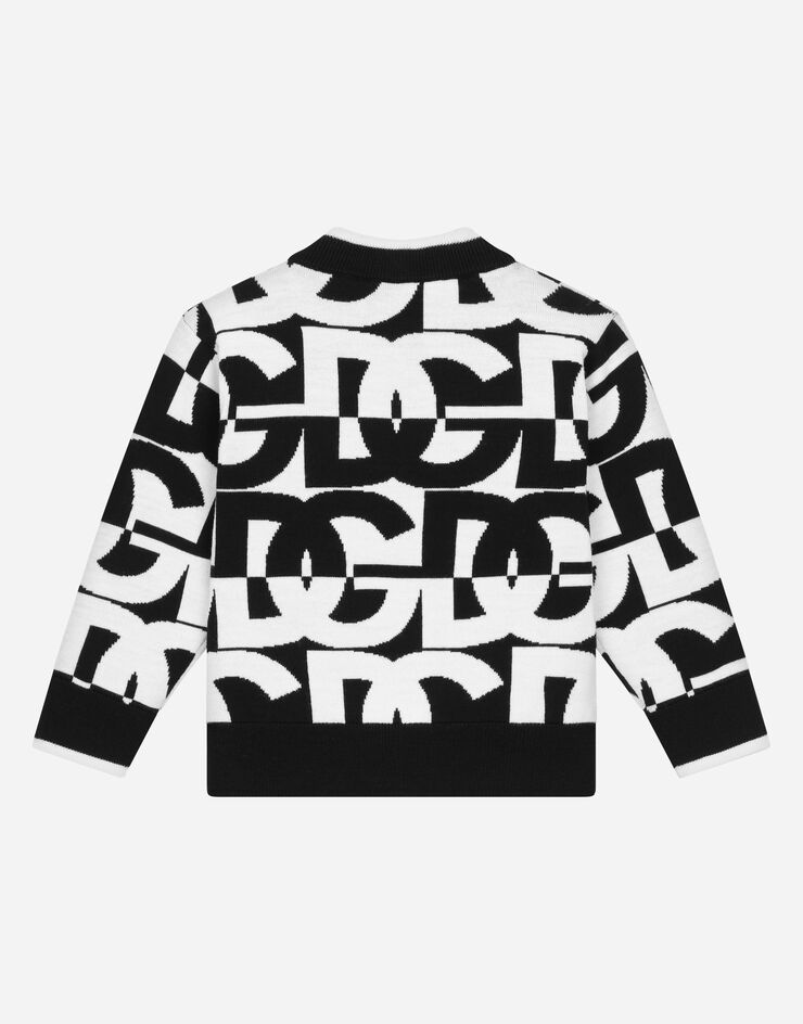 Dolce & Gabbana Round-neck sweater with jacquard DG logo Multicolor L4KWC5JBVT5