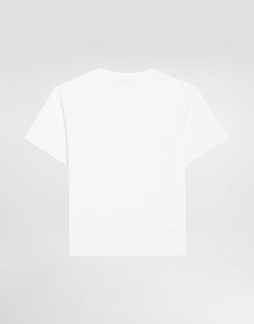 Dolce & Gabbana Jersey T-shirt with logo tag White L4JTHVG7N0G