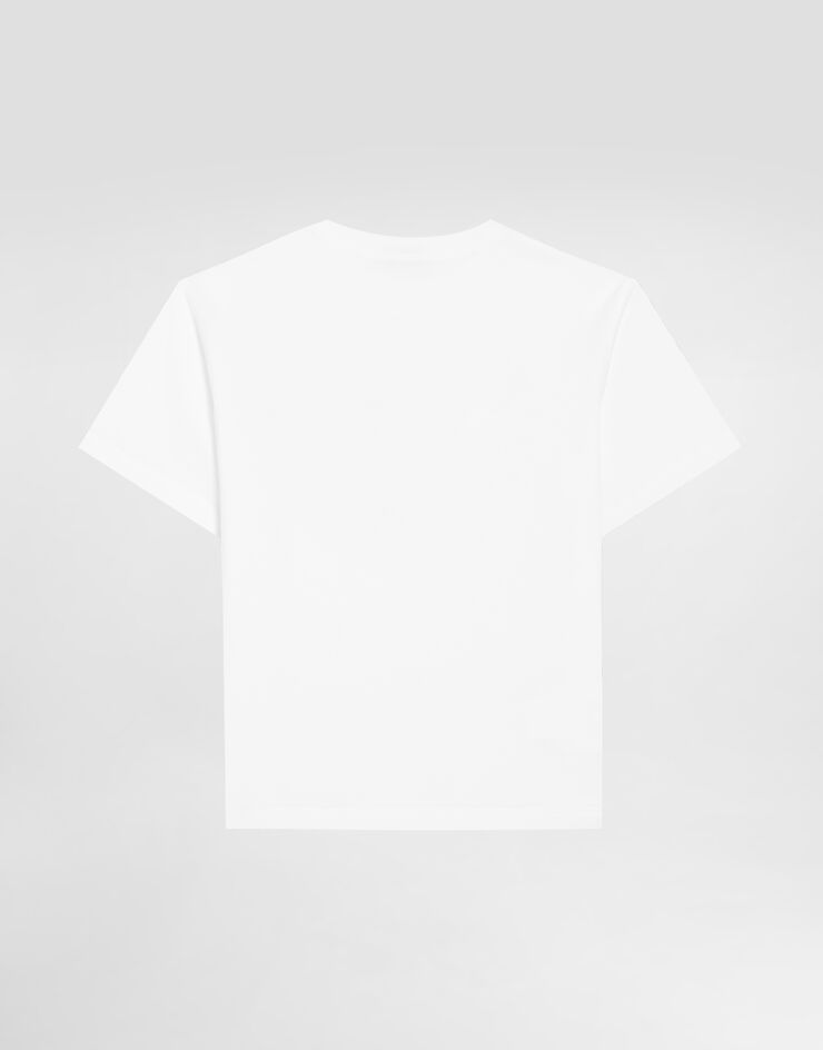 Dolce & Gabbana Jersey T-shirt with logo tag White L4JTHVG7N0G