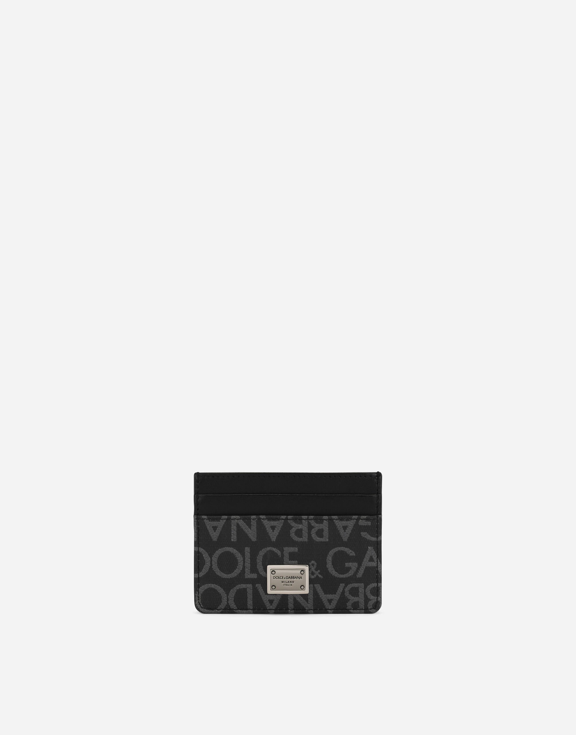 Dolce & Gabbana حافظة بطاقات جاكار مطلية أسود BP3309A8034