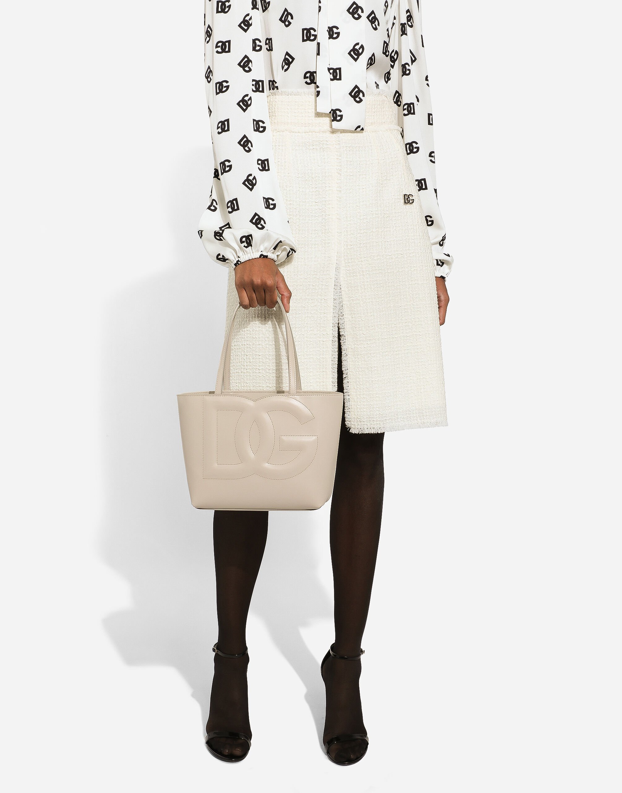 Bolso shopper DG Logo pequeno en Beige de Mujer Dolce Gabbana