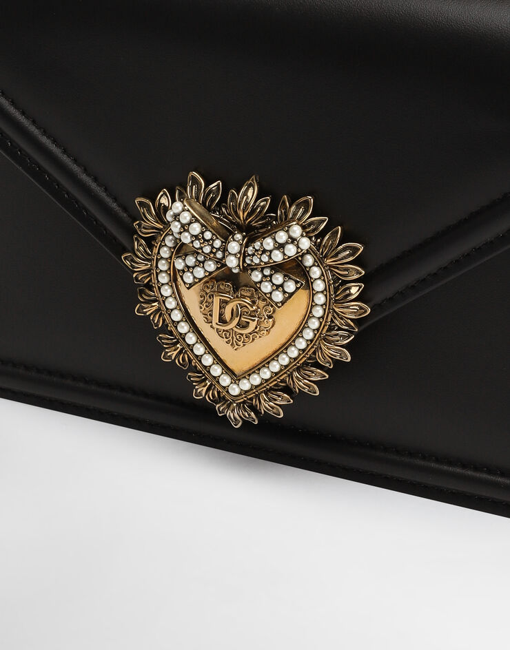 Dolce & Gabbana DEVOTION 小号光面小牛皮手袋 黑 BB6711AV893