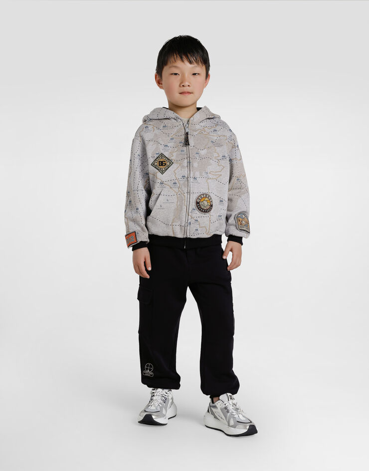 Dolce & Gabbana Map-print melange hoodie Multicolor L4JWKLII7IY