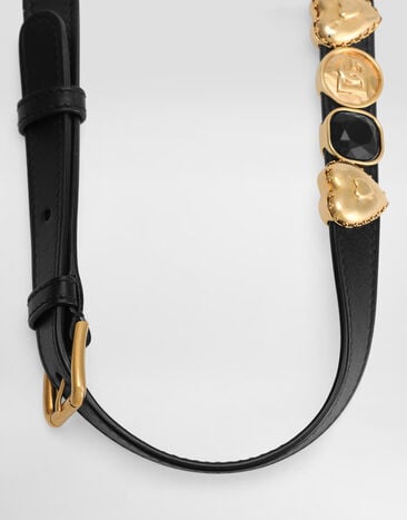 Dolce & Gabbana Calfskin shoulder strap Black BI3415AV195