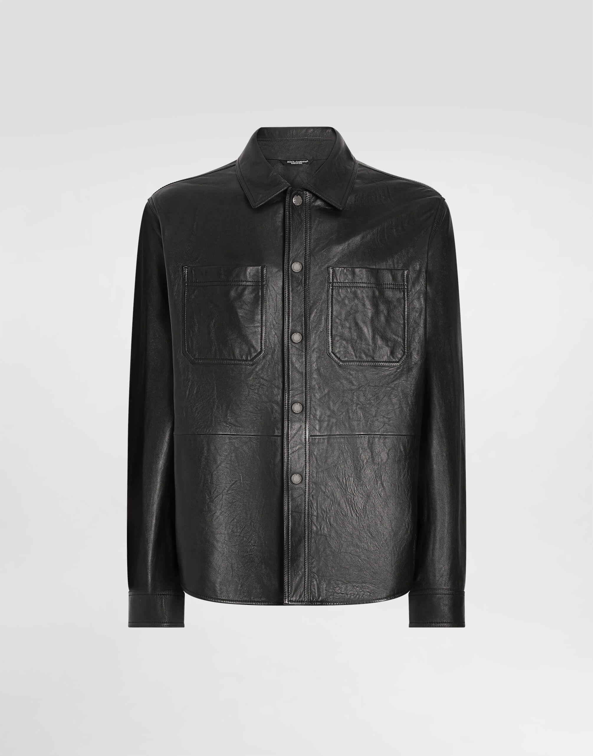 Dolce & Gabbana Camicia in pelle Nero G036CTFUSXS